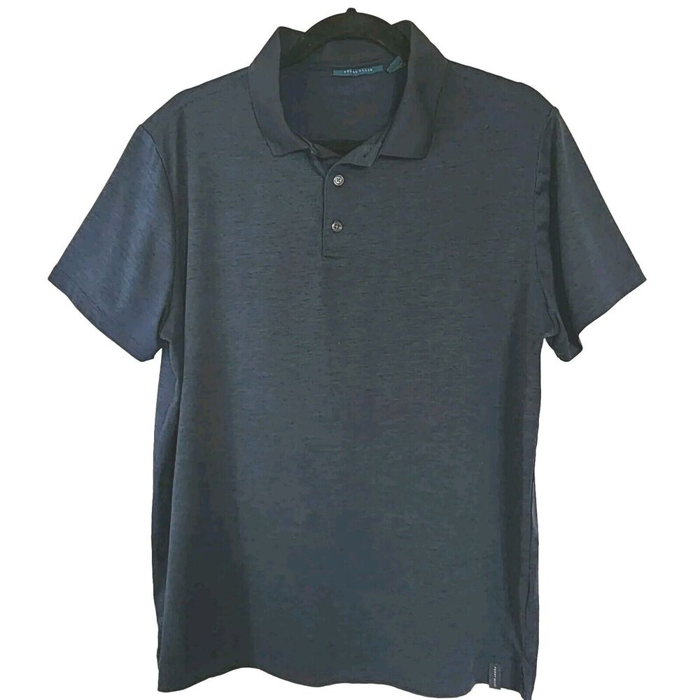Perry Ellis Men's Polo Shirt Moisture Wicking Navy Blue Dark Sapphire Large